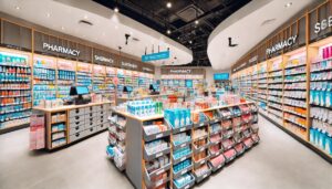 ドラッグストア、薬局の店内
