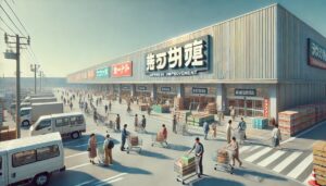 
ホームセンター、量販店、お店で買い物する人々